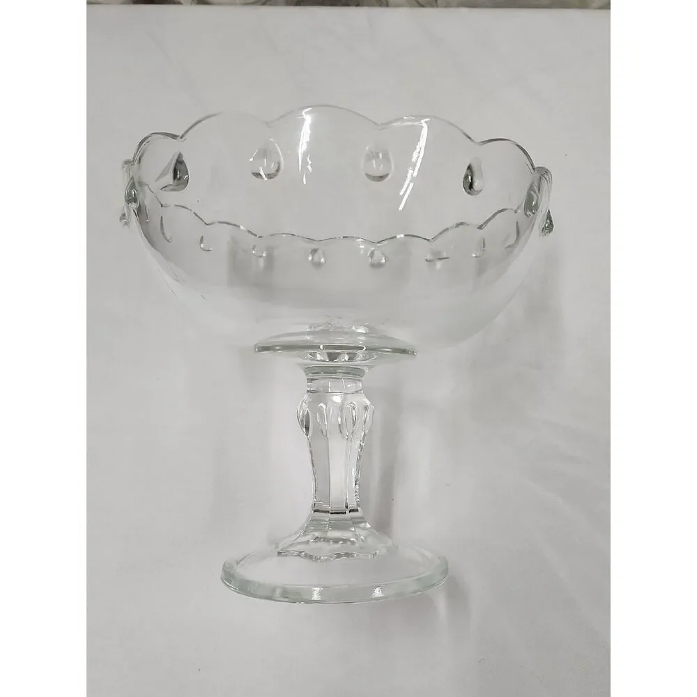 Vintage Indiana Glass Co. Teardrop Pedestal Compote Bowl